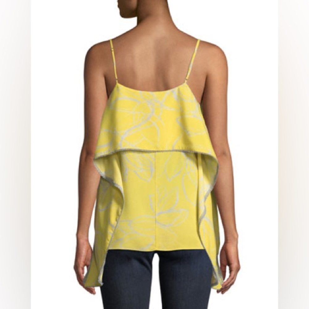 EUC Halston Heritage Popover Floral Print Sunshine Yellow Camisole Blouse - XL - Picture 4 of 17
